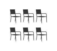 Chaise à dîner de jardin empilable lot de 2 gris résine tressée vidaXL