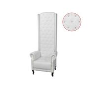 Chaise à dossier haut blanc similicuir