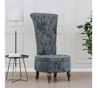 vidaXL Chaise à dossier haut en velours – conception de bouton – gris foncé