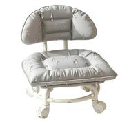 Chaise à dossier roulant, siège rembourré mobile en cuir PU, tabouret bas à