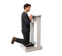 Chaise À Genoux 51x42x84cm Banc De Méditation en Bois Banc De Prière Tabouret À Genoux pour La Prière Tabouret De Méditation avec Coussin Chaise De Méditation Ergonomique(White)