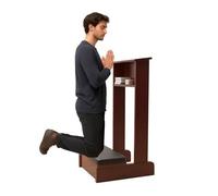 Chaise À Genoux 51x42x84cm Banc De Méditation en Bois Banc De Prière Tabouret À Genoux pour La Prière Tabouret De Méditation avec Coussin Chaise De Méditation Ergonomique(Brown)