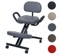 Chaise à genoux avec dossier HWC-Q2 gris mat