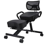 Chaise à Genoux Ergonomique, Chaise à Genoux à Support Dos avec Coussins Confortables, Améliorez Votre Posture avec Un Siège Incliné, Tabouret Réglable pour La Maison Et Le Bureau 74x46x90cm