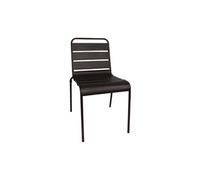 Chaise à lattes en acier noire lot de 4