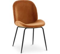 Chaise à manger accent velours tapissée scandi retro design - Cyrus Brique