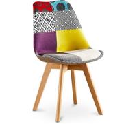 Chaise à manger Brielle design scandi rétro - multicolore premium Nouvelle Édition - Patchwork Jay Multicolore