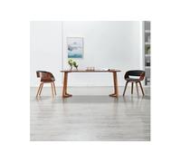 vidaXL Chaise de salle à manger Gris Bois courbé et tissu