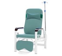 Chaise à perfusion entièrement inclinable avec support réglable et support IV, chaise de salle d'attente douce pour clinique à domicile, idéale pour hôpital et laboratoire de recherche