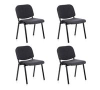 HJH Office Chaise visiteur XT 600 – Lot de 4, tissu anthracite rembourrée empilable