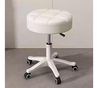 Chaise à roulettes for coiffeuse, tabouret d'atelier d'esthéticienne avec roulettes, tabouret à roulettes moderne en cuir PU avec dossier bas, chaise de travail pivotante réglable en hauteur for salon