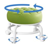 Chaise à tabouret roulant - Siège pivotant compact, coussin doux polyvalent | Tabouret ergonomique rempli de mousse à mémoire de forme, dessus en cuir PU strong avec base en PP pour les tâches de sal