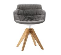 Chaise+ accoudoirs Flow Slim chêne VN rembourré seat shell white X112/WxDxH 56x56x76.4cm