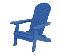Chaise Adirondack Accoudoirs, Plastique, Bleu, 84,5x77x95,5 Cm