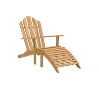 Chaise Adirondack avec repose-pied Bois de teck solide bois de teck G