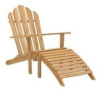Chaise Adirondack avec repose-pied Bois de teck solide bois de teck G