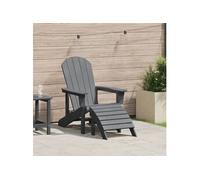Vidaxl Chaise Adirondack Avec Repose-Pieds Gris Clair Hdpe