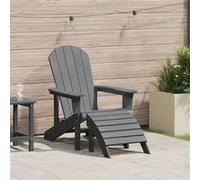 Vidaxl Chaise Adirondack Avec Repose-Pieds Gris Clair Hdpe
