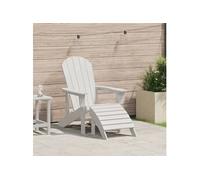 Vidaxl Chaise Adirondack Blanche Avec Repose-Pieds