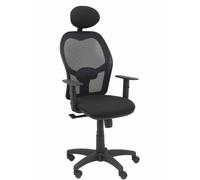 Chaise Alocén maille noire bali siège noir bras réglables appui-tête fixe