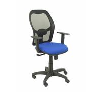 Chaise Alocén maille noire siège bleu bali accoudoirs réglables