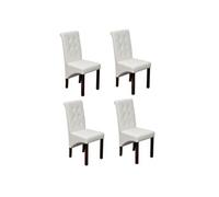 Chaise antique simili cuir blanc (lot de 4)