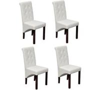 Chaise antique simili cuir blanc (lot de 4) Blanc G