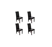 Chaise antique simili cuir brun (lot de 4)