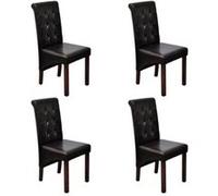 Chaise antique simili cuir brun (lot de 4) Brun G