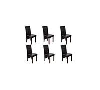Chaise antique simili cuir brun (lot de 6)