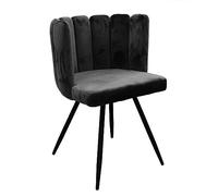 Home Deco Factory Chaises Ariel Velours Noir - Lot de 2