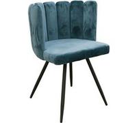 Chaise Ariel velours bleu canard Bleu G