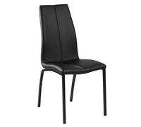 Chaise Asama en PU noir, pieds noirs