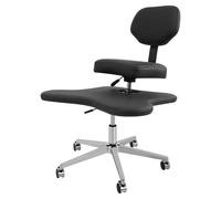 Chaise Assise en Tailleur Réglable 130 kg 5 Roulettes Freinées 360 degrés | Assise 53 à 69 cm support pour jambes 38 à 46 cm rotation, Chaise genoux multifonction pour Bureau studios de yoga, Salon