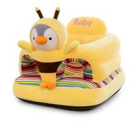 Chaise assise pour bébé en forme de pingouin avec base large et siège en peluche douce, chaise de soutien au sol pour bébé qui apprend à s'asseoir, siège sûr et confortable
