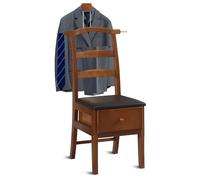 Chaise Autoportante Valet De Chambre avec siège & Tiroir Porte-vêtements Autoportant Avec Porte-pantalons Et Porte-cravates Valet De Nuit Multifonctionnel Pour Femmes Et Hommes pour Bureau Salon
