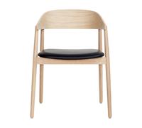 Chaise avec accoudoirs AC2 cuir PU structure chêne WxHxD 58x74x53cm