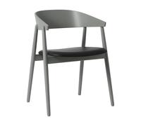 Chaise avec accoudoirs AC2 cuir PU structure hêtre WxHxD 58x74x53cm