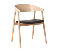 Chaise avec accoudoirs AC2 cuir PU structure hêtre WxHxD 58x74x53cm