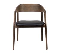 Chaise avec accoudoirs AC2 cuir structure chêne WxHxD 58x74x53cm