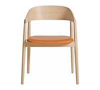 Chaise avec accoudoirs AC2 cuir structure chêne WxHxD 58x74x53cm