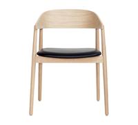 Chaise avec accoudoirs AC2 cuir structure chêne WxHxD 58x74x53cm