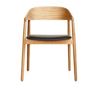 Chaise avec accoudoirs AC2 cuir structure chêne WxHxD 58x74x53cm
