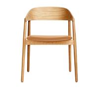 Chaise avec accoudoirs AC2 cuir structure chêne WxHxD 58x74x53cm