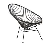 Chaise avec accoudoirs Acapulco black powder-coated steel base
