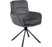 Chaise avec accoudoirs aspect velours côtelé gris Chaise de salle à manger rembourrée Salon Cuisine Chaise