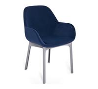 KARTELL fauteuil CLAP AQUACLEAN (Base gris, sige bleu - Tissu et technopolymre thermoplastique)