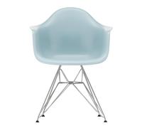 Vitra Chaise avec accoudoirs Eames DAR RE chromé gris glacé structure chromé façon Tour Eiffel/ patins en feutre noir