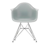 Vitra Chaise avec accoudoirs Eames DAR RE chromé gris clair structure chromé façon Tour Eiffel/ patins en feutre noir