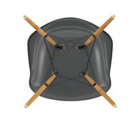Chaise avec accoudoirs Eames DAW RE érable doré golden maple base/ black steel/ felt gliders black